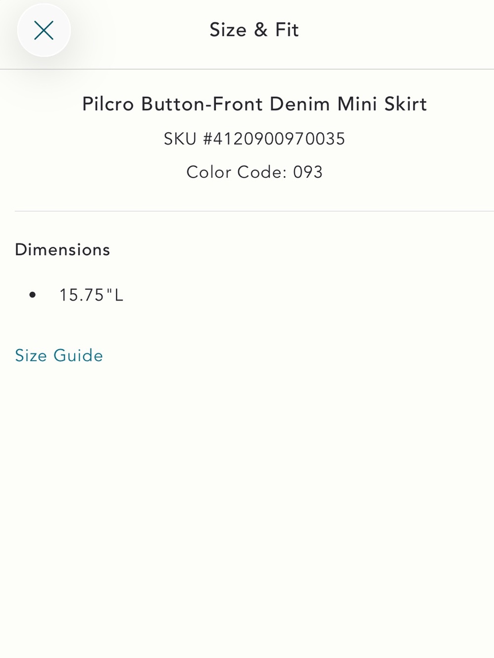 NWT Anthropologie Pilcro Button Front Denim Mini Skirt Size 2 Dark Medium Denim - Picture 15 of 15